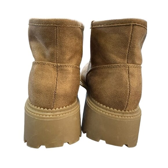NWT DV By Dolce Vita Lonny‎ Boot Tan Chunky Heel Sherpa Lining Lug Sole Size 6.5 - Picture 6 of 12